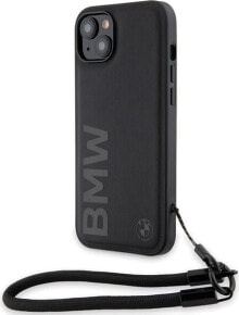 Купить чехлы для смартфонов BMW: BMW Etui BMW BMHCP15M23RMRLK Apple iPhone 15 Plus / 14 Plus hardcase Signature Leather Wordmark Cord czarny/black