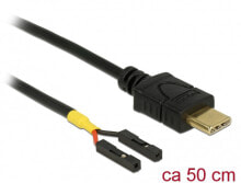 DeLOCK 85473 кабельный разъем/переходник USB Type-C 2 x pin header Черный