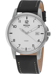 Купить мужские аналоговые часы Boccia: Boccia 3625-02 men`s watch titanium 36mm 5ATM