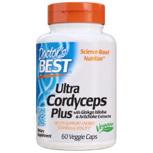 Грибы doctor's Best Ultra Cordyceps Plus  Комплекс на основе кордицепса для поддержки энергии и выносливости 60 капсул