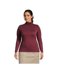 Купить женские блузки и кофточки Lands' End: Plus Size Lightweight Fitted Long Sleeve Turtleneck Tee