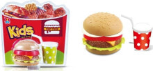 Игрушечная еда и посуда для девочек Icom набор Fast Food