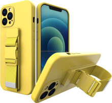 Hurtel Rope case żelowe etui ze smyczą łańcuszkiem torebka smycz iPhone 13 Pro Max żółty