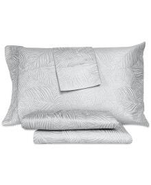 Art of the Weave woven Jacquard Feather Design 1000-Thread Count Sateen 4-Pc. Sheet Set, Queen