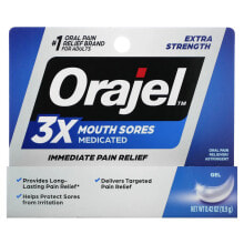 Orajel, 3X Medicated For Mouth Sores Gel, Extra Strength, 0.18 oz (5.1 g)