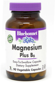 Магний bluebonnet Nutrition Magnesium Plus B6 Магний 400 мг + Витамин B6 25 мг 90 растительных капсул