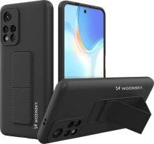 Wozinsky Wozinsky Kickstand Case silikonowe etui z podstawką etui Xiaomi Redmi Note 11S / Note 11 czarne