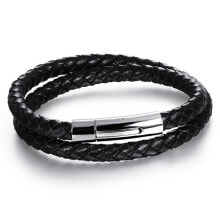 Браслет Troli Double leather black bracelet