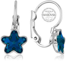 Женские серьги Серьги для девочек с синим кристаллом STARBLOOM.