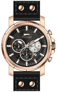 Мужские наручные часы с черным кожаным ремешком Slazenger SL.09.6033.2.03