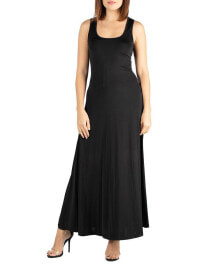 Купить женские платья 24seven Comfort Apparel: Women's Slim Fit A-Line Sleeveless Maxi Dress