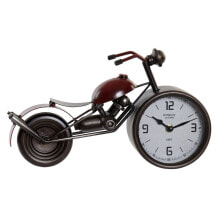 Table clock Home ESPRIT Red Metal Crystal MDF Wood Motorbike Vintage 32,5 x 10 x 18 cm
