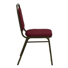 Flash Furniture hercules Series Trapezoidal Back Stacking Banquet Chair In Burgundy Fabric - Gold Vein Frame