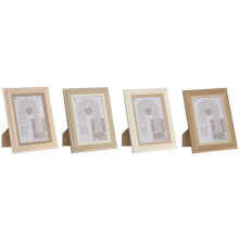 Photo frame Home ESPRIT Multicolour Aluminium Crystal MDF Wood Scandi 16 x 2,8 x 21 cm (4 Units)