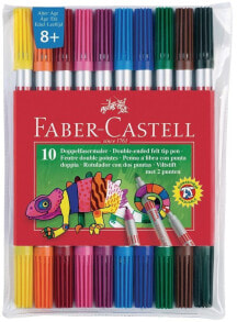 Фломастеры для рисования для детей faber-Castell TWO-SIDED FLAMPERS CASE 10 PCS FABER CASTELL