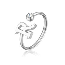 Ювелирные кольца и перстни Stylish steel ring R with crystal Click SCK188