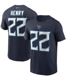 Nike men's Derrick Henry Navy Tennessee Titans Name and Number T-shirt