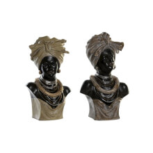 Decorative Figure DKD Home Decor Black Beige Colonial African Woman 22 x 15 x 37 cm (2 Units)