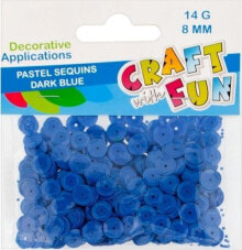 Craft with Fun CF SEQUINS PASTEL BUTTON 8MM NAVY PBH 40/400