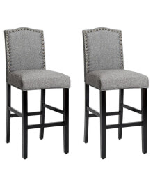Costway set of 2 Bar Stools 30'' Upholstered Kitchen Chairs