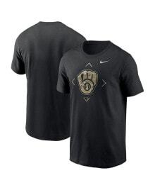 Nike men's Black Milwaukee Brewers Camo Logo T-shirt