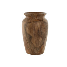 Vase Home ESPRIT Natural Dark brown Teak 25 x 25 x 40 cm