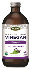 Жиросжигатели Flora Apple Cider Vinegar Wellness Tonic Тонизирующий яблочный уксус с экстрактом бузины 500 мл