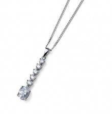 Ювелирные колье timeless silver necklace with crystals Genuine Oval 61183 (chain, pendant)