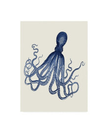 Trademark Global fab Funky Octopus Print Blue on Cream C Canvas Art - 27