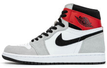 Jordan Air Jordan 1 high og smoke grey 防滑 高帮 复古篮球鞋 男款 烟灰 / Кроссовки Nike Air Jordan 1 Retro High Light Smoke Grey (Белый, Серый)