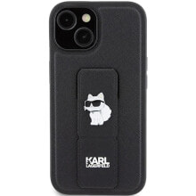 KARL LAGERFELD Klhcp15Mgsachpk iPhone 15 Plus14 Plus 6.7 Gripstand Saffiano Choupette Pins phone case