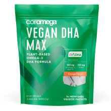 Fish oil and Omega 3, 6, 9 coromega  Vegan DHA Max   Orange -- 14 Packets