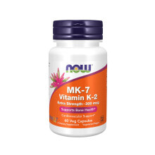 Витамин К NOW MK-7 Vitamin K-2 Extra Strength -- Витамин К2  МК-7--300 мг--60 растительных капсул