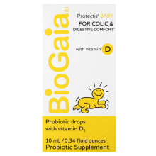 BioGaia, ProTectis, детские капли, против колик и для комфортного пищеварения, с витамином D, 10 мл (0,34 жидк. унции)