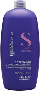 Shampoo mit Anti-Gelbstich-Effekt für natürliches und gebleichtes blondes und graues Haar - AlfaParf Milano Semi Di Lino Blonde Intense Anti-Yellow Low Shampoo