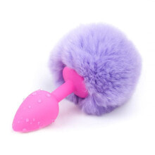 Плаг или анальная пробка AFTERDARK Butt Plug with Pompon Light Purple Size S