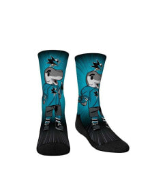 Купить детские носки для девочек Rock 'Em: Big Boys and Girls Socks San Jose Sharks Mascot Pump Up Crew Socks