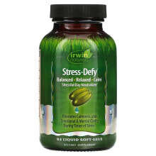 Растительные экстракты и настойки Ирвин Натуралс, Stress-Defy, 84 жидких желатиновых капсул