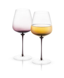 JoyJolt black Swan White Wine Glasses Set of 2