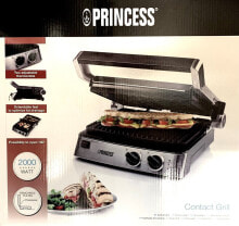 Princess 117300 Kontaktgrill Paninigrill 2.000 Watt Edelstahl