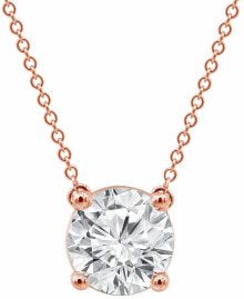 Купить ювелирные кулоны и подвески Badgley Mischka: Badgley Mischka certified Lab Grown Diamond Solitaire 18" Pendant Necklace (3 ct. t.w.) in 14k Gold