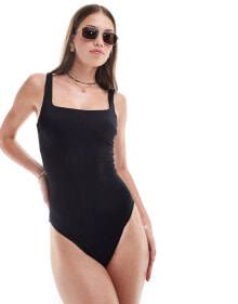 ASOS DESIGN revenge sculpting swimsuit in black купить в интернет-магазине