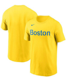 Nike men's Gold Boston Red Sox City Connect Wordmark T-shirt