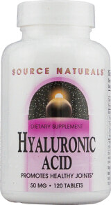 Гиалуроновая кислота Source Naturals Hyaluronic Acid Комплекс из гиалурономой кислоты с хондроитинсульфатом и пептидами коллагена II типа для суставов и хрящей 120 таблеток