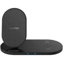 Canyon Ladegerät Wireless Dock 2in1 QI 10W/USB-c/LED black retail - Charger