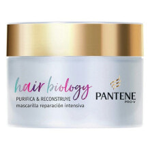 Маски и сыворотки для волос pantene Hair Biology Purifica & Repara Восстанавливающая и питательная маска для поврежденных волос 160 мл