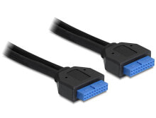 DeLOCK 0.45m USB 3.0 19-p F/F USB кабель 0,45 m IDC Черный 83124