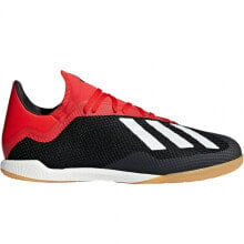 Мужские футбольные бутсы черные красные для зала Adidas X 18.3 IN M BB9391