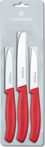 Купить кухонные ножи Victorinox: Victorinox Zestaw 3 noży Victorinox do jarzyn, czerwone