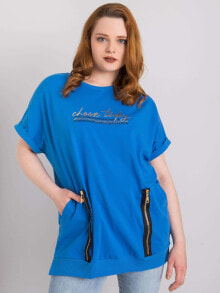 Женские блузки и кофточки Женская кофточка с коротким рукавом свободной посадки - синяя Factory Price